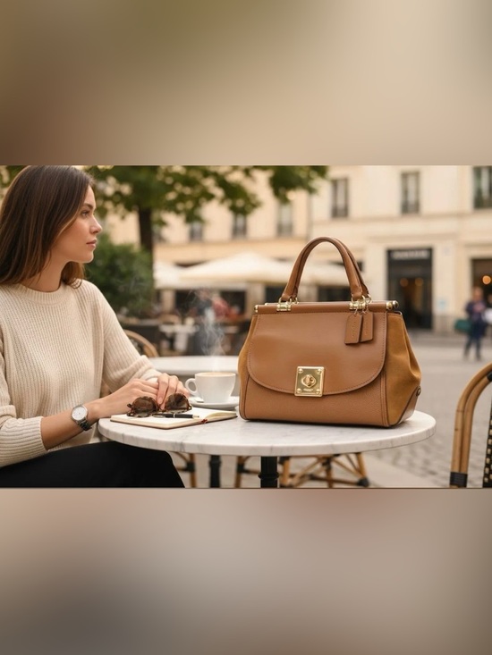 Coach Handbags - COACH DRIFTER LEATHER & SUEDE SATCHEL HANDBAG- Saddle & Camel- Turn Lock